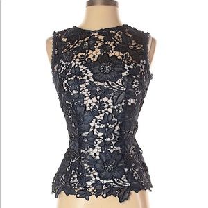 Intermix Navy Blue Lace top